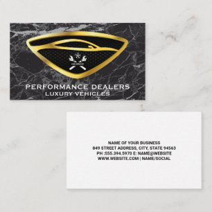 Auto Logo   Gold Metallic   Marble Business Card