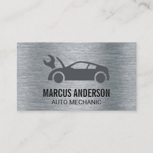 Auto Logo Metallic Brushed Business Card