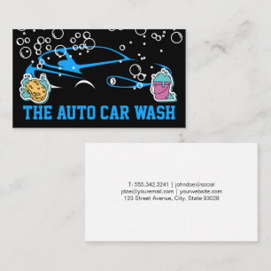 Auto Logo   Soap Bubbles   Sponge and Bucket Business Card