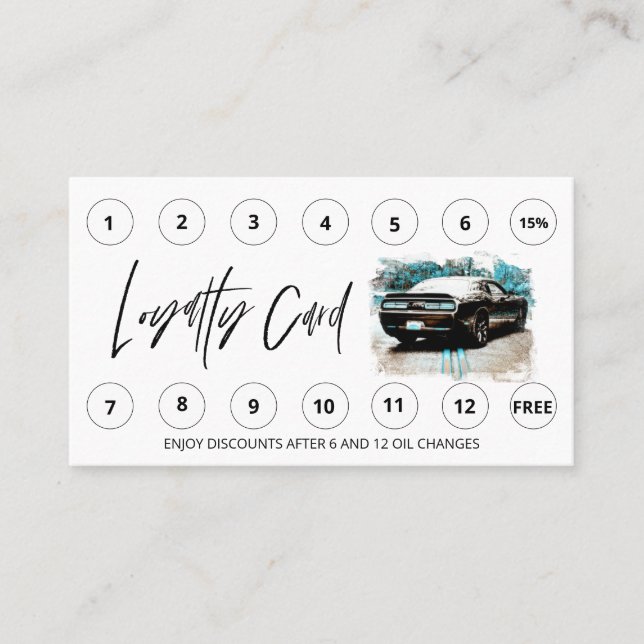 *~*  Auto Lube Car Wash  QR LOGO Rewards Thank you Loyalty Card (Front)