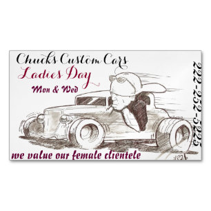 Auto Magnetic Biz Cards' Ladies Day' Reminder Magnetic Business Card