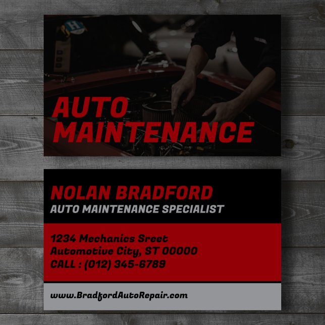 Auto Maintenance Specialist Custom Business Card (Creator Uploaded)