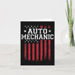 Auto Mechanic American Flag Usa Patriot Patriotic Card