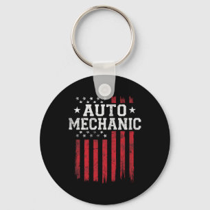 Auto Mechanic American Flag Usa Patriot Patriotic Key Ring