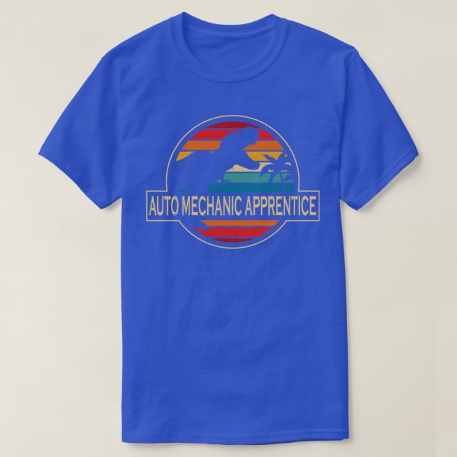 Auto Mechanic Apprentice Dinosaur T-Shirt (Design Front)