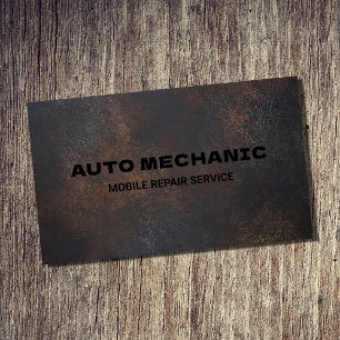 Auto Mechanic Automotive Repair Service Metal  Business Card