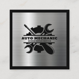 Auto Mechanic Automotive Repair Service Tool Square Business Card
