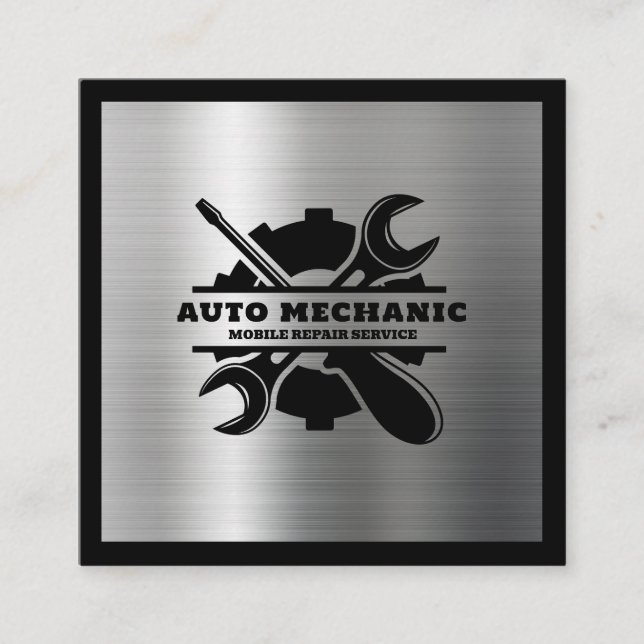 Auto Mechanic Automotive Repair Service Tool  Square Business Card (Front)