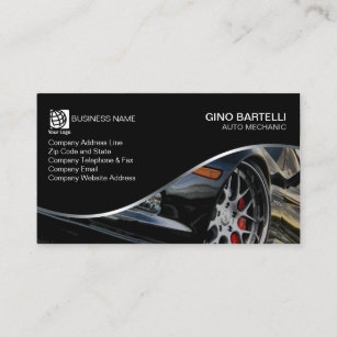Auto Mechanic Black Sports Car Automotive Business Card