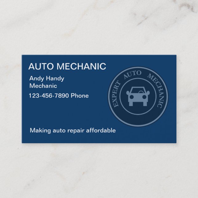 Auto Mechanic Business Card (Front)