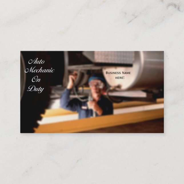 Auto Mechanic business card (Front)