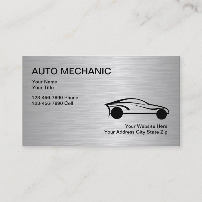 Auto Mechanic Business Cards (Front)