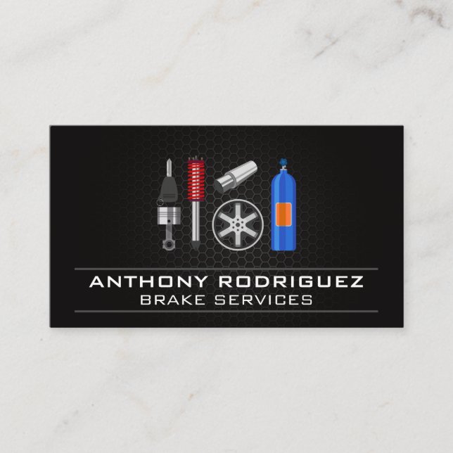Auto Mechanic | Car Parts Business Card (Front)