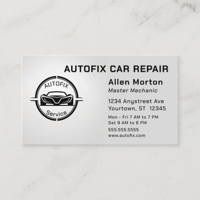 Auto Mechanic Car Repair Parts Service Business Card (Front)