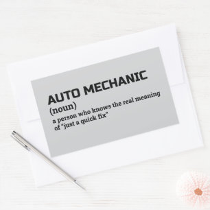 Auto Mechanic Definition Trade Humour Rectangular Sticker