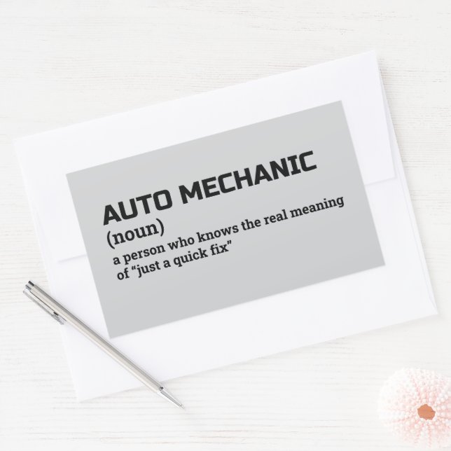 Auto Mechanic Definition Trade Humour Rectangular Sticker (Envelope)