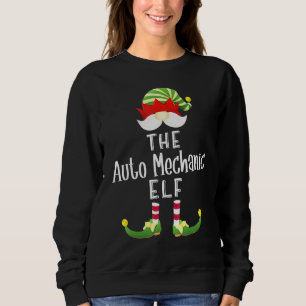 Auto Mechanic Elf Group Christmas Pajama Party Sweatshirt