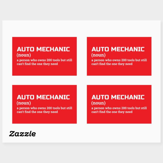 Auto Mechanic Gag Definition Sticker (Sheet)
