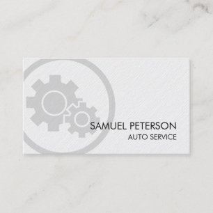 Auto Mechanic Gear Cogs Icon Business Card