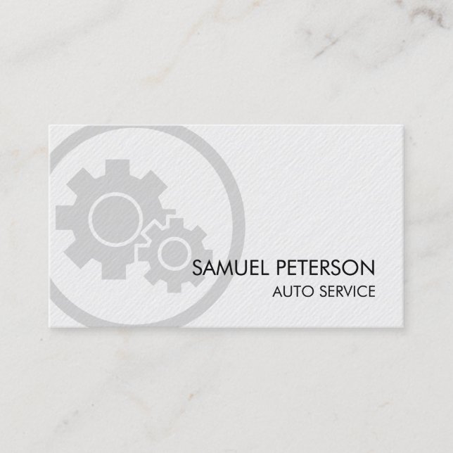 Auto Mechanic Gear Cogs Icon Business Card (Front)