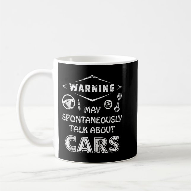 Auto Mechanic Gift Warning May Spontaneously Talk  Coffee Mug (Left)