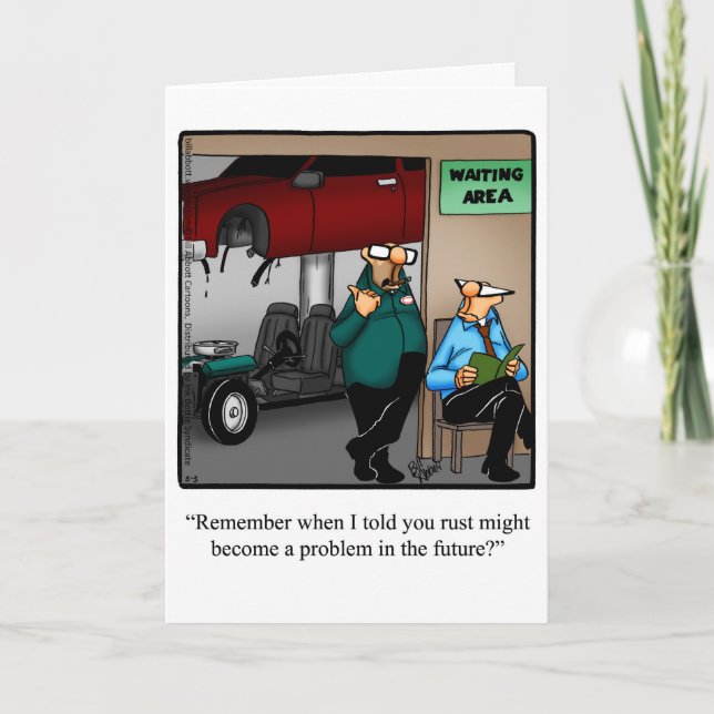 Auto Mechanic Humour Greeting Card (Front)