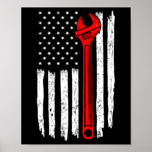 Auto Mechanic Independence Day Patriotic Tech Auto Poster