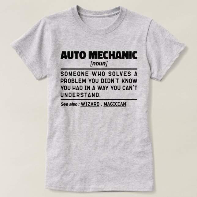 Auto Mechanic Noun Definition Repairman Mum Cool T-Shirt (Design Front)
