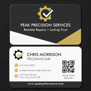 Auto Mechanic QR Code  Business Card