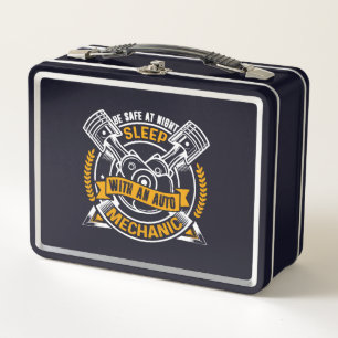 Auto Mechanic Sleep With An Auto Mechanic Metal Lunch Box