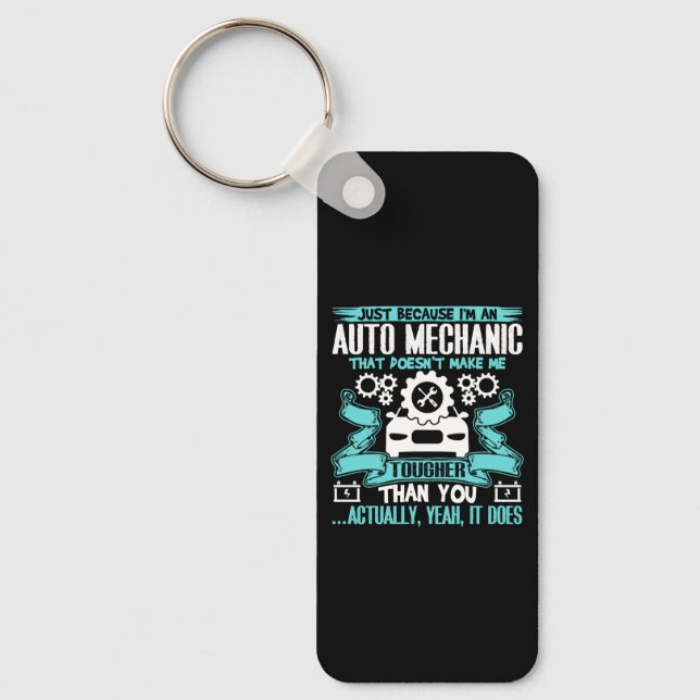 Auto Mechanic T Shirt Key Ring (Front)