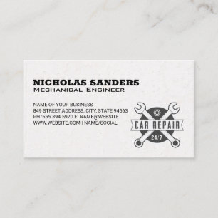 Auto Mechanic Wrench Logo Car Services Business Card