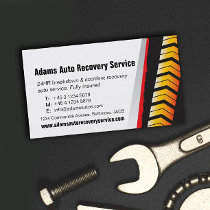 Auto motor service tracks business card