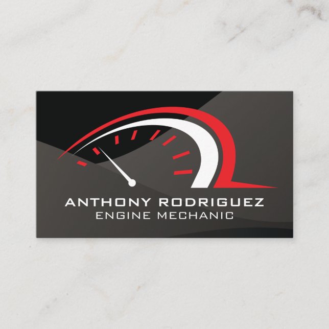 Auto | Odometer Metre | Sleek Gloss Business Card (Front)