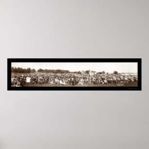 Auto Parade Detroit Photo 1909 Poster