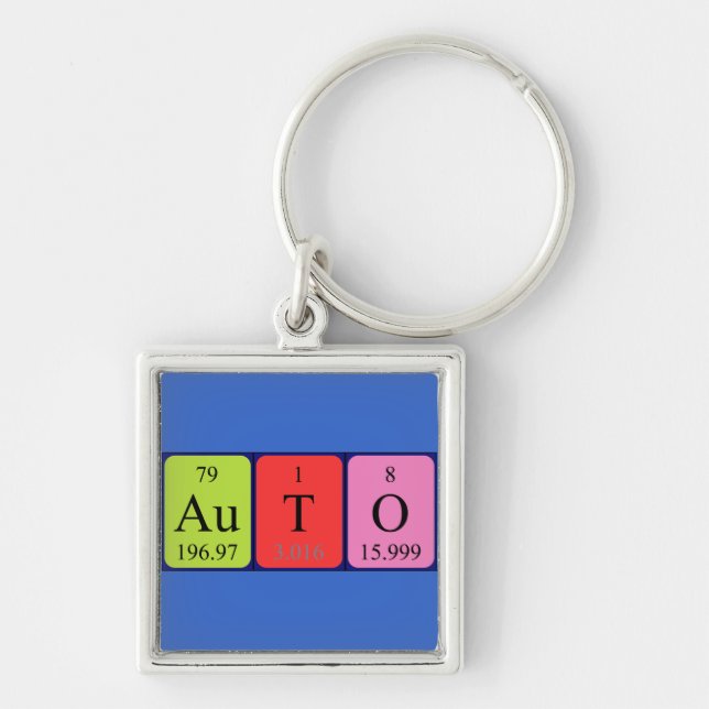 Auto periodic table keyring (Front)