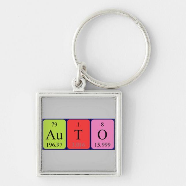 Auto periodic table keyring (Front)