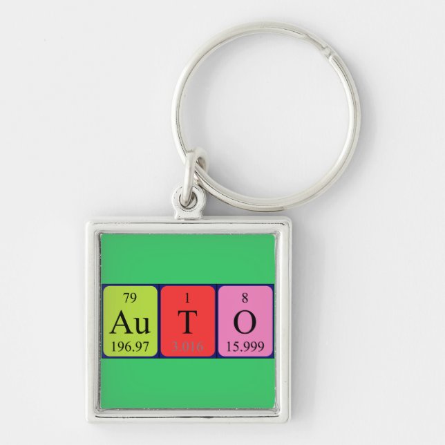 Auto periodic table name keyring (Front)