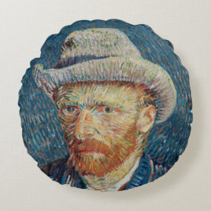 Auto portrait Van Gogh Round Cushion