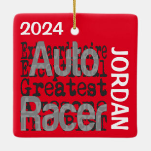 Auto Racer Extraordinaire CUSTOM Ceramic Ornament