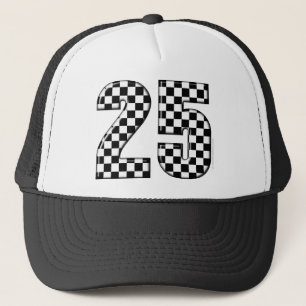 auto racing checkers number 25 trucker hat