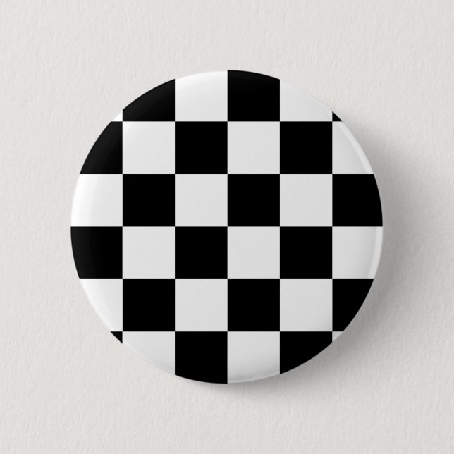 Auto Racing Chequered  Chequered Flag 6 Cm Round Badge (Front)
