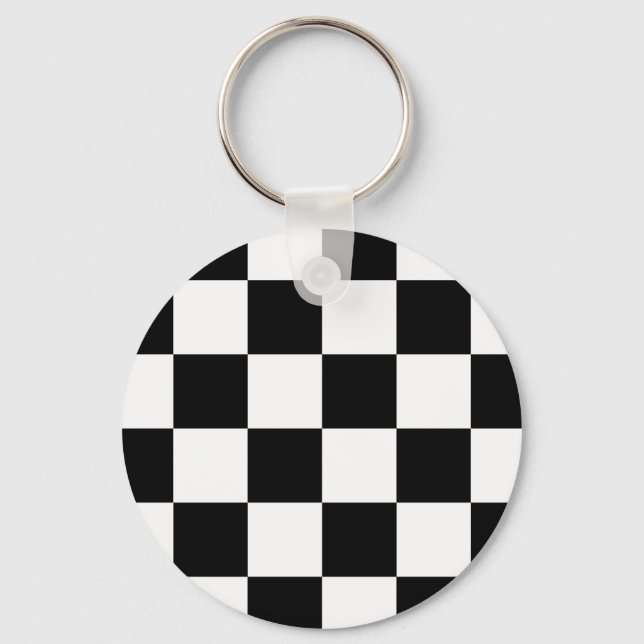Auto Racing Chequered  Chequered Flag Key Ring (Front)