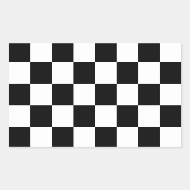 Auto Racing Chequered  Chequered Flag Rectangular Sticker (Front)