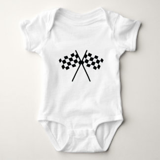 auto racing chequered flag baby bodysuit