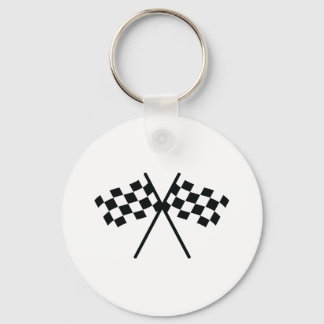auto racing chequered flag key ring