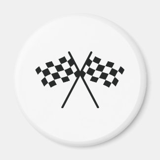 auto racing chequered flag magnet