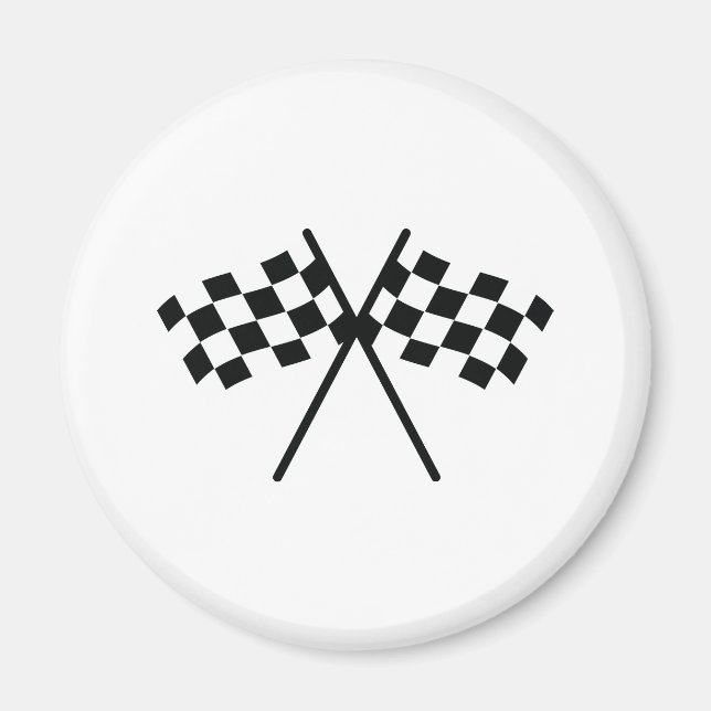 auto racing chequered flag magnet (Front)