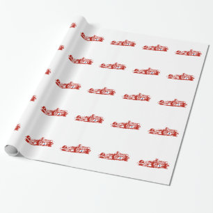 Auto Racing Cool Illustration Wrapping Paper
