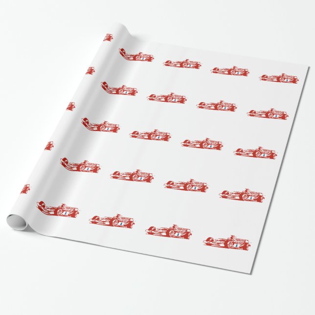 Auto Racing Cool Illustration Wrapping Paper (Unrolled)